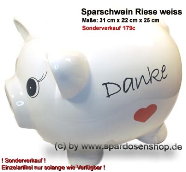 Sparschwein mit Beschriftung Riesen Spardose Nr. 2 Keramik 179c A